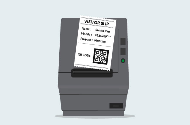 Custom visitor slips self generate by the printer